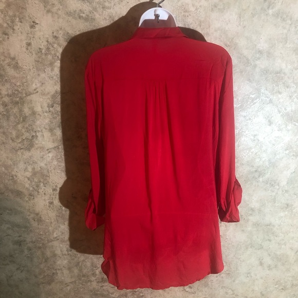Ambiance Apparel Red Button Down Blouse - Picture 8 of 10